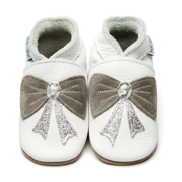 Bow White/Glitter Silver