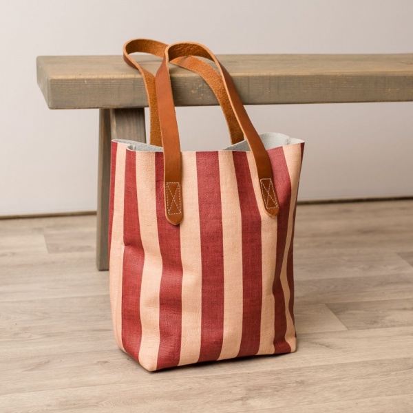 Stripes Burgundy Mini Tote