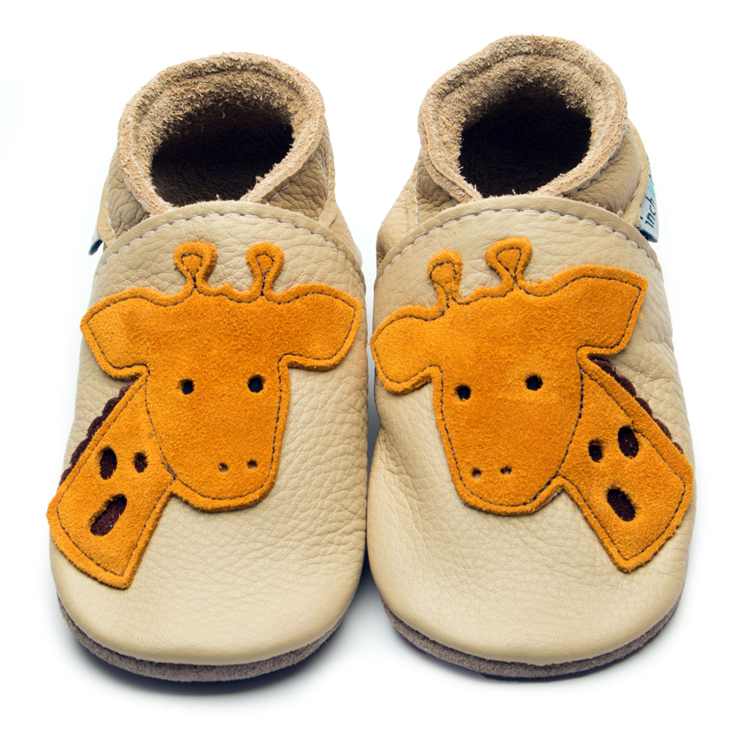 Baby Booties | Giraffe Cream | Newborn | Personalise | Gift | Inch Blue