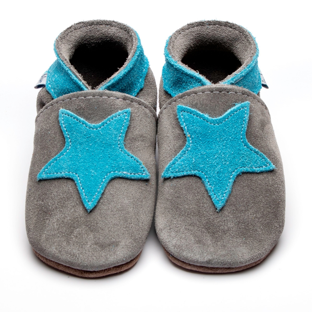 Inch Blue Starry Grey Suede, barefoot shoe