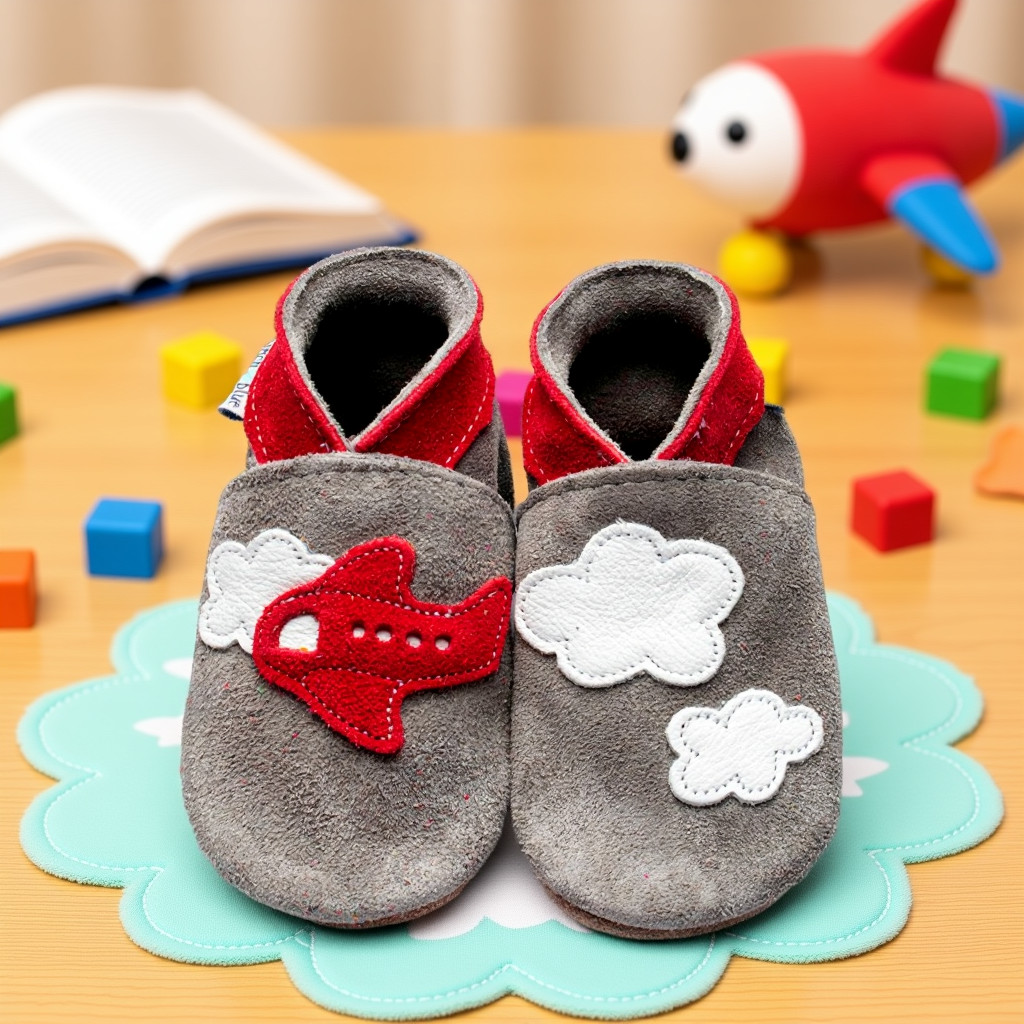 Inch Blue Aeroplane Clouds Grey Suede photo 5