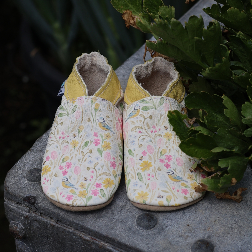Inch Blue Blue Tit Floral by Elena O'Neill, barefoot shoe