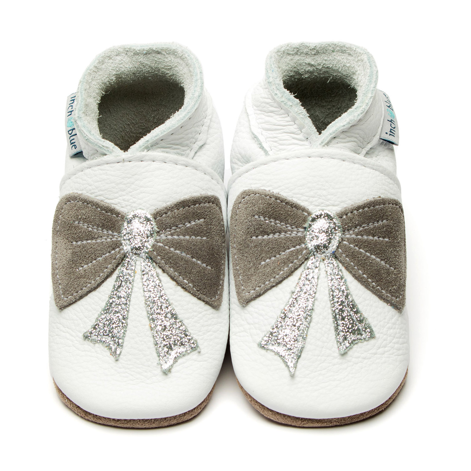 Bow White/Glitter Silver