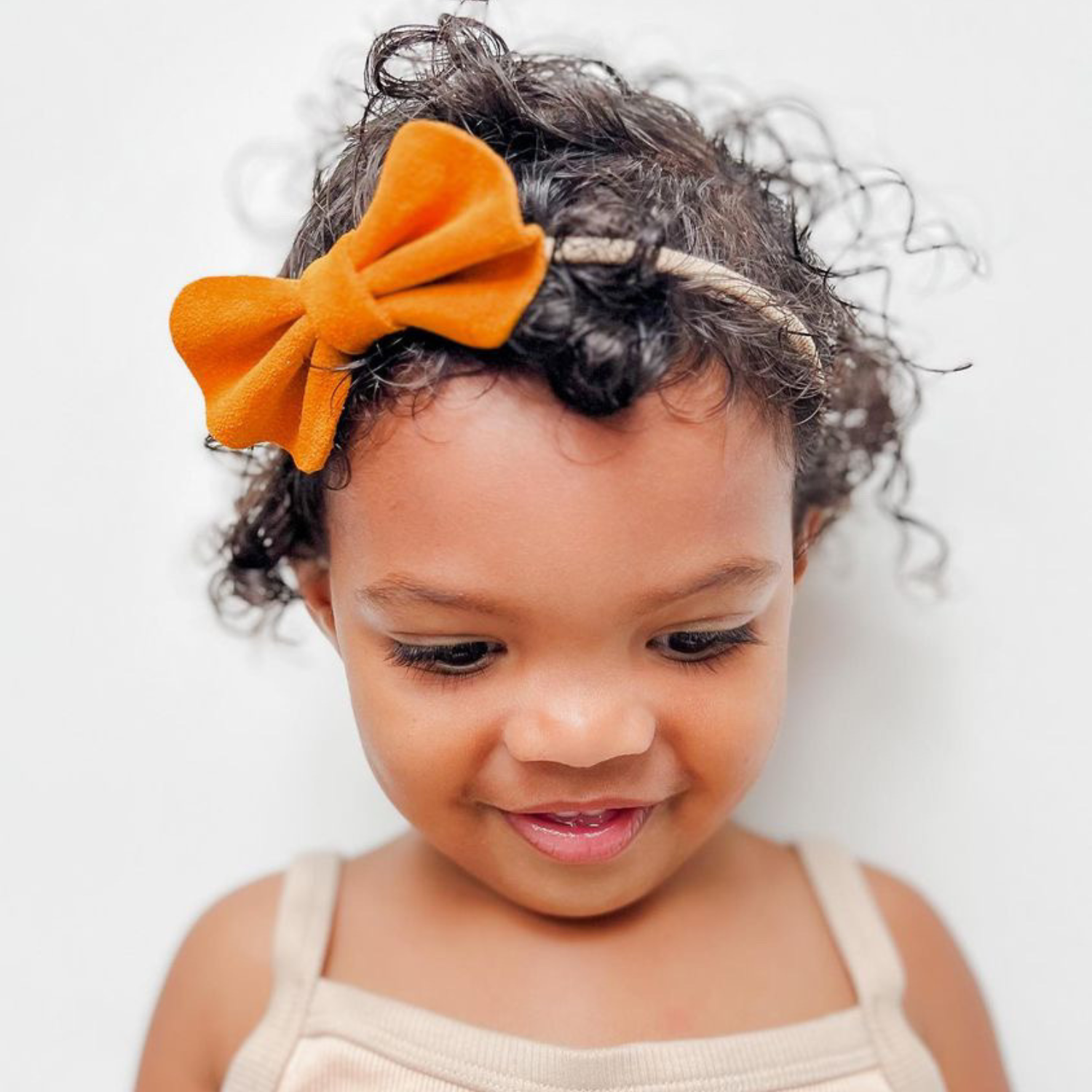 Inch Blue Hair Bow Tangerine Suede photo 2