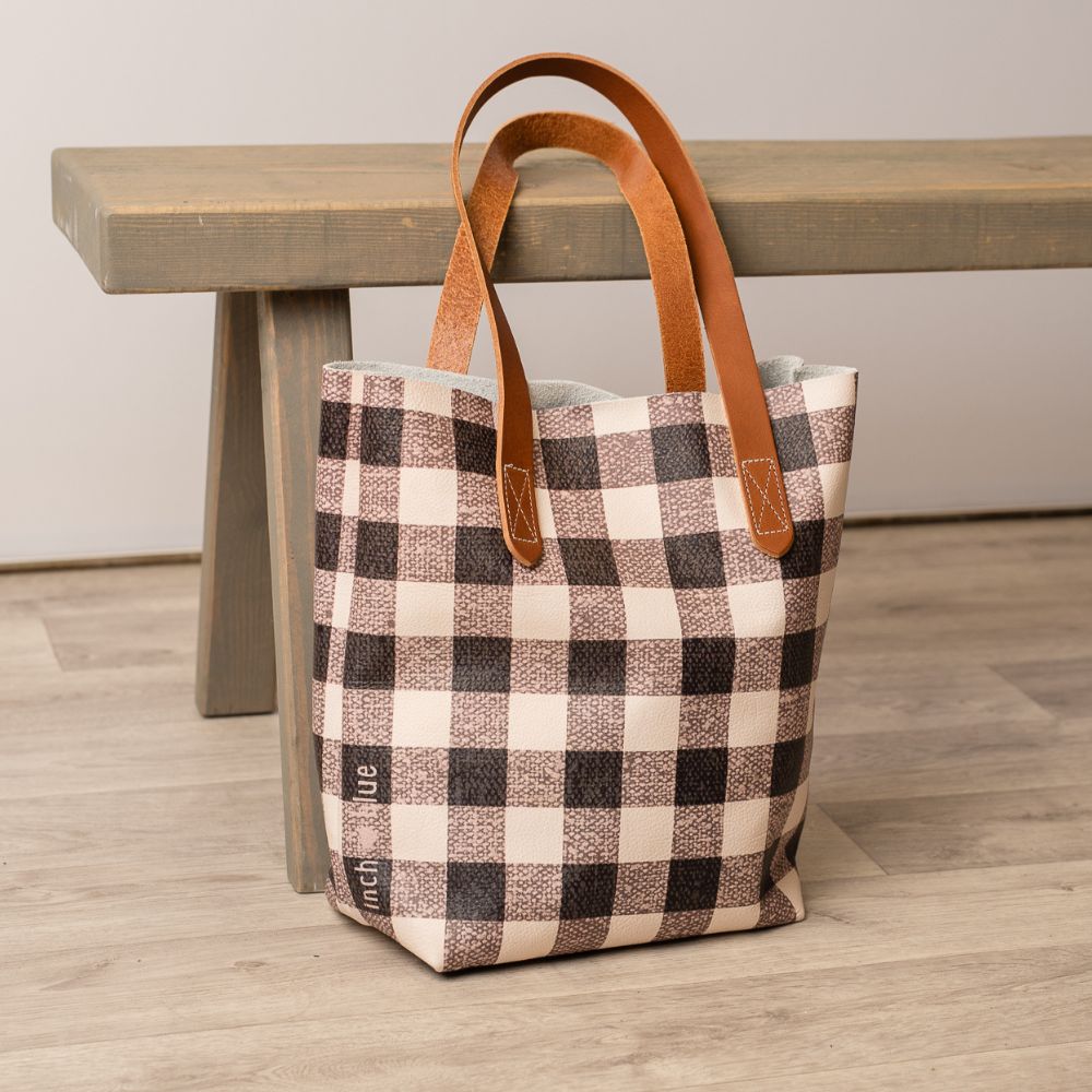 Gingham Slate Mini Tote