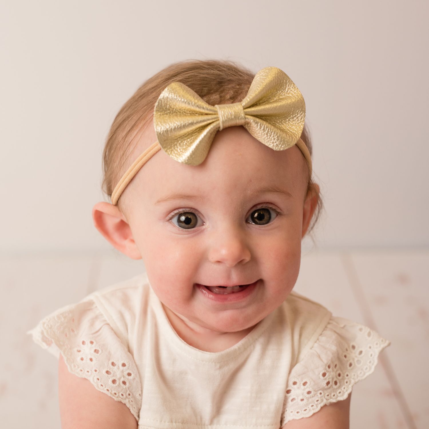 Inch Blue Hair Bow Gold photo 2