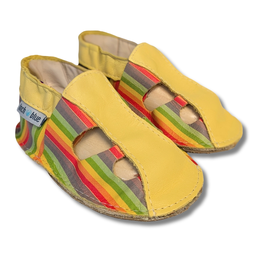 Inch Blue Kids Sandal Rainbow Yellow, barefoot shoe