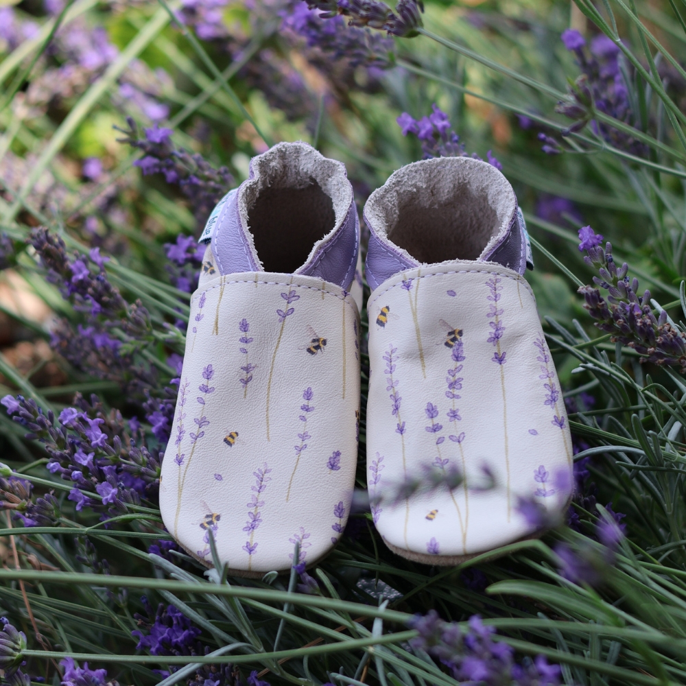 Inch Blue Lavender Bees by Elena O'Neill, barefoot shoe