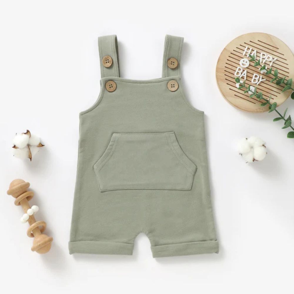 Sage Green Green Baby Jumpsuit Buy Sage Green Woven Baby Romper