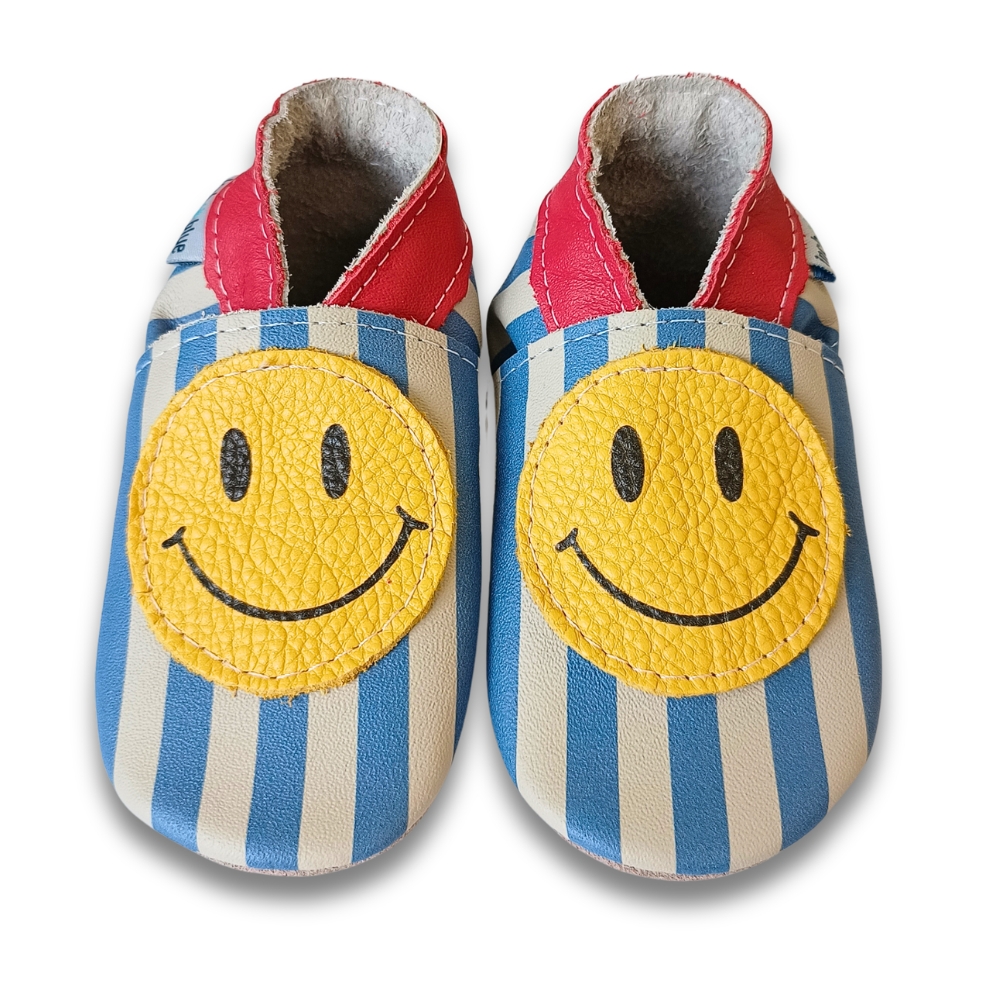 Inch Blue Smiley Blue Stripe, barefoot shoe