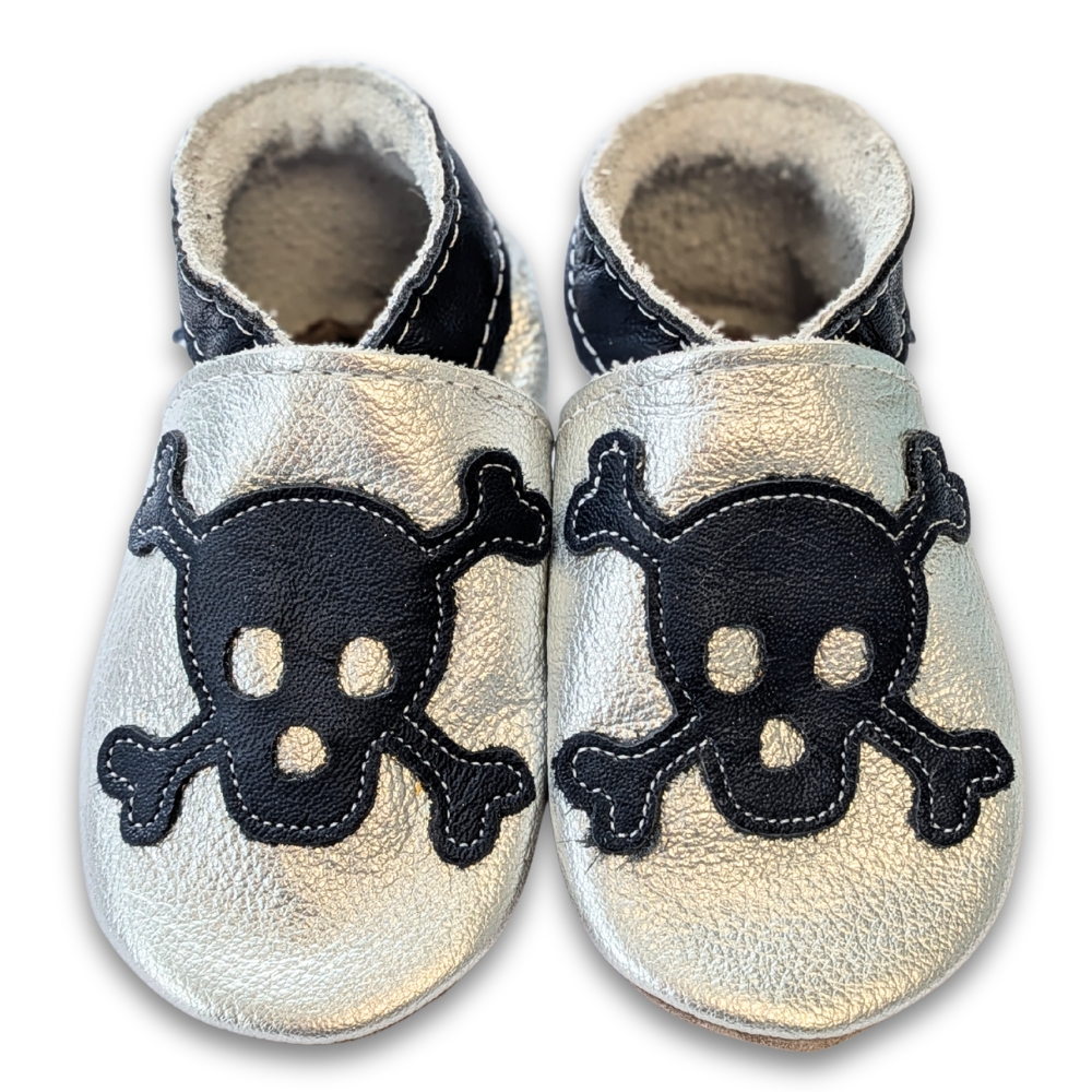 Inch Blue Skull Metallic Silver/Navy, barefoot shoe