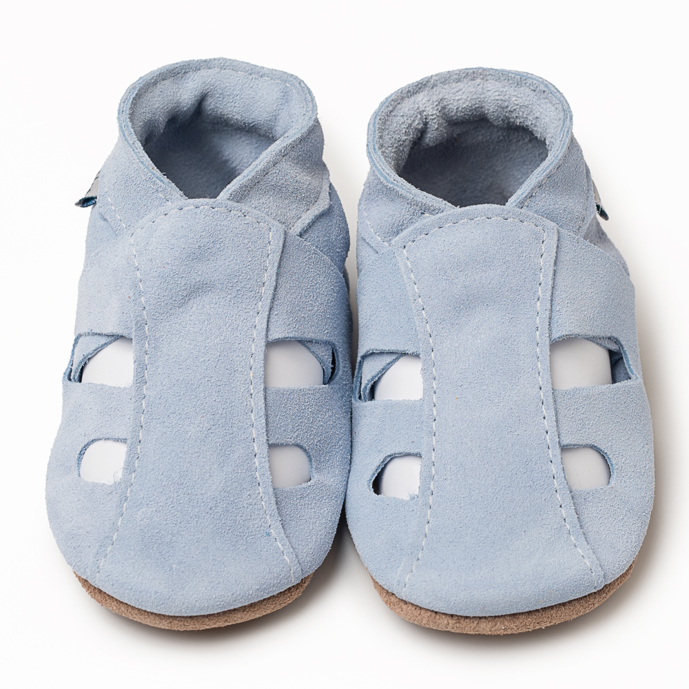 Inch Blue Sandal Sky Blue Suede, barefoot shoe