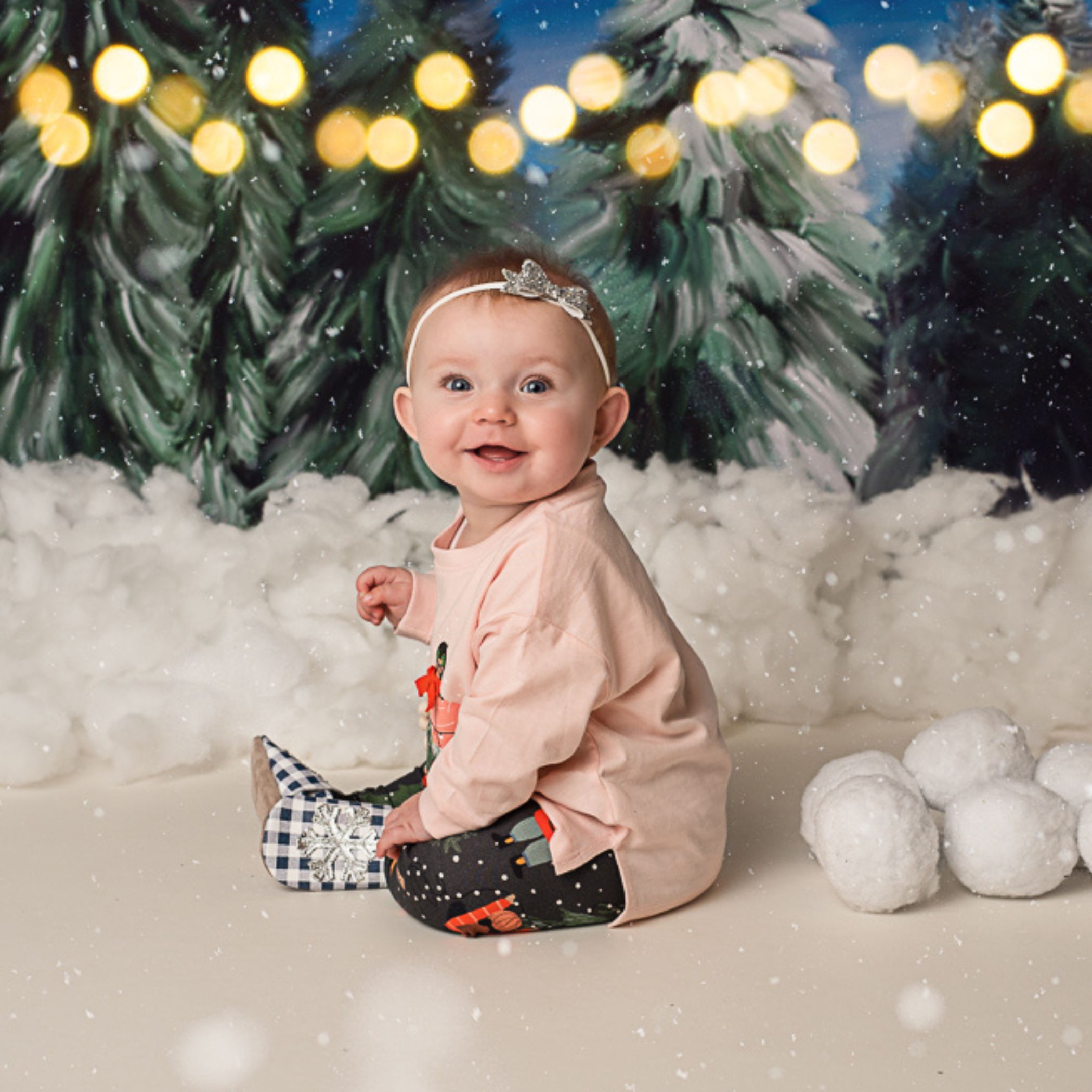 Inch Blue Snowflake Gingham Slate photo 2