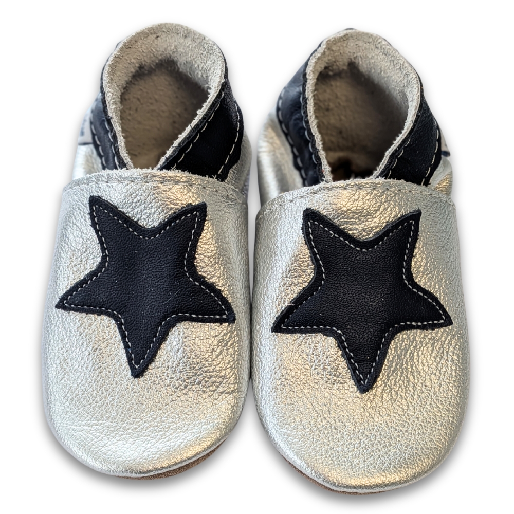 Inch Blue Starry Metallic Silver/Navy, barefoot shoe