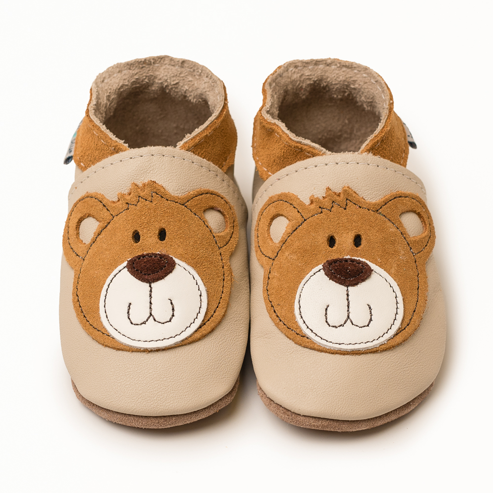 Teddy Cream Woodland Baby Shoes Inch Blue