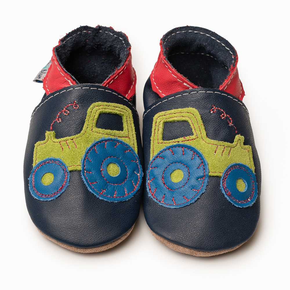 Inch Blue Tractor Navy/Green, barefoot shoe